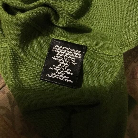 Bebe Beaded Embellished Rhinestone V-neck Silk Cashmere Long Sleeve Shirt XS - Picture 9 of 10